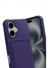 Mey İthalat®   iPhone 17 Kelvin Kartvizitli Silikon - Derin Mor