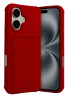Mey İthalat®   iPhone 17 Kelvin Kartvizitli Silikon - Kırmızı