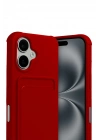 Mey İthalat®   iPhone 17 Kelvin Kartvizitli Silikon - Kırmızı