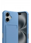 Mey İthalat®   iPhone 17 Kelvin Kartvizitli Silikon - Mavi