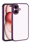 Mey İthalat®   iPhone 17  Lensli Silikon - Açık Mor