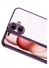 Mey İthalat®   iPhone 17  Lensli Silikon - Açık Mor