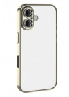 Mey İthalat®   iPhone 17  Lensli Silikon - Gold