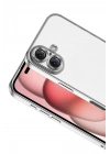 Mey İthalat®   iPhone 17  Lensli Silikon - Gümüş