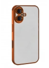 Mey İthalat®   iPhone 17  Lensli Silikon - Turuncu