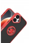 Mey İthalat®   iPhone 17 Montreal Yüzüklü Silikon Kapak - Kırmızı