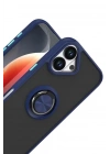 Mey İthalat®   iPhone 17 Montreal Yüzüklü Silikon Kapak - Lacivert