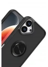 Mey İthalat®   iPhone 17 Montreal Yüzüklü Silikon Kapak - Siyah