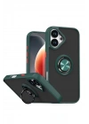 Mey İthalat®   iPhone 17 Montreal Yüzüklü Silikon Kapak - Yeşil