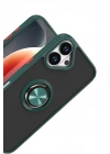 Mey İthalat®   iPhone 17 Montreal Yüzüklü Silikon Kapak - Yeşil