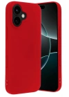 Mey İthalat®   iPhone 17 Nano içi Kadife Silikon - Kırmızı