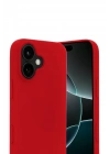 Mey İthalat®   iPhone 17 Nano içi Kadife Silikon - Kırmızı
