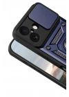 Mey İthalat®   iPhone 17 Pars Lens Yüzüklü Silikon - Lacivert