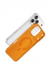 Mey İthalat®   iPhone 17 Pro Combo Sert Şeffaf Magsafe Kapak - Turuncu