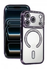 Mey İthalat®   iPhone 17 Pro Joke Simli Magneticsafe Kılıf - Derin Mor