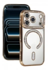 Mey İthalat®   iPhone 17 Pro Joke Simli Magneticsafe Kılıf - Gold