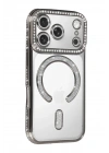 Mey İthalat®   iPhone 17 Pro Joke Simli Magneticsafe Kılıf - Gümüş
