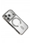 Mey İthalat®   iPhone 17 Pro Joke Simli Magneticsafe Kılıf - Gümüş