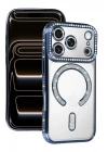 Mey İthalat®   iPhone 17 Pro Joke Simli Magneticsafe Kılıf - Mavi