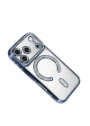Mey İthalat®   iPhone 17 Pro Joke Simli Magneticsafe Kılıf - Mavi