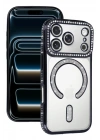 Mey İthalat®   iPhone 17 Pro Joke Simli Magneticsafe Kılıf - Siyah