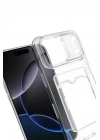 Mey İthalat®   iPhone 17 Pro Kart Şeffaf Silikon - Şeffaf