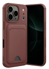 Mey İthalat®   iPhone 17 Pro Kelvin Kartvizitli Silikon - Bordo