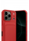 Mey İthalat®   iPhone 17 Pro Kelvin Kartvizitli Silikon - Kırmızı
