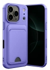 Mey İthalat®   iPhone 17 Pro Kelvin Kartvizitli Silikon - Lila