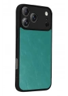 Mey İthalat®   iPhone 17 Pro Max Aras Deri Kapak - Açık Yeşil