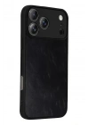 Mey İthalat®   iPhone 17 Pro Max Aras Deri Kapak - Siyah