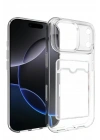 Mey İthalat®   iPhone 17 Pro Max Kart Şeffaf Silikon - Şeffaf