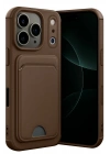Mey İthalat®   iPhone 17 Pro Max Kelvin Kartvizitli Silikon - Kahverengi