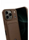 Mey İthalat®   iPhone 17 Pro Max Kelvin Kartvizitli Silikon - Kahverengi