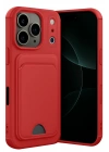 Mey İthalat®   iPhone 17 Pro Max Kelvin Kartvizitli Silikon - Kırmızı