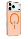 Mey İthalat®  iPhone 17 Pro Max Kılıf Pc Real Magsafe Kapak - Turuncu