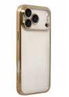 Mey İthalat®   iPhone 17 Pro Max  Lensli Silikon - Gold