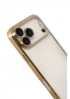 Mey İthalat®   iPhone 17 Pro Max  Lensli Silikon - Gold