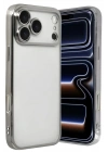 Mey İthalat®   iPhone 17 Pro Max  Lensli Silikon - Gümüş