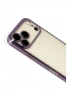 Mey İthalat®   iPhone 17 Pro Max  Lensli Silikon - Mor