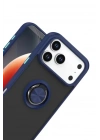 Mey İthalat®   iPhone 17 Pro Max Montreal Yüzüklü Silikon Kapak - Lacivert