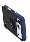 Mey İthalat®   iPhone 17 Pro Max Montreal Yüzüklü Silikon Kapak - Lacivert