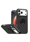 Mey İthalat®   iPhone 17 Pro Max Montreal Yüzüklü Silikon Kapak - Siyah