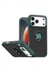 Mey İthalat®   iPhone 17 Pro Max Montreal Yüzüklü Silikon Kapak - Yeşil
