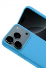 Mey İthalat®   iPhone 17 Pro Max Nano içi Kadife Silikon - Mavi
