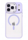 Mey İthalat®   iPhone 17 Pro Max Remim Lensli Magsafe Standlı Kapak - Lila