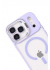 Mey İthalat®   iPhone 17 Pro Max Remim Lensli Magsafe Standlı Kapak - Lila