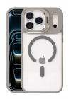 Mey İthalat®   iPhone 17 Pro Max Remim Lensli Magsafe Standlı Kapak - Titan Gri