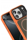 Mey İthalat®   iPhone 17 Pro Megane Magsafe Kapak - Turuncu