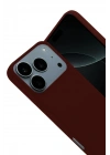 Mey İthalat®   iPhone 17 Pro Nano içi Kadife Silikon - Bordo